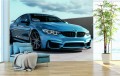 FOTOTAPETA DO SALONU ŚCIENNA Light Blue Sport Car BMW M4 GTS