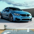 FOTOTAPETA DO SALONU ŚCIENNA Light Blue Sport Car BMW M4 GTS