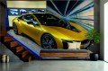 FOTOTAPETA DO SALONU ŚCIENNA Gold BMW I8 Electronic Sport Car