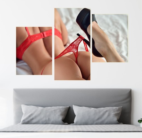 Obraz Kobieta ciało akt TRYPTYK DO SYPIALNI 