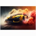 FOTOTAPETA DO SALONU ŚCIENNA Black-Yellow Lamborghini Aventador