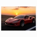 FOTOTAPETA DO SALONU ŚCIENNA Red Ferrari F8 Tributo Sport Car