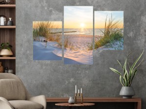 Obraz trzyczęściowy na płótnie Plaża Nad Bałtykiem 