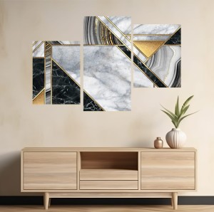 NOWOCZESNY OBRAZ TRYPTYK marmur kamień 