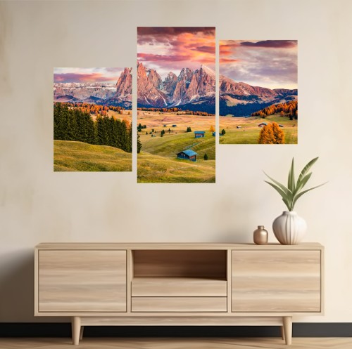 Obraz Dolomity Alpy Włoskie GÓRY tryptyk 3-częściowy