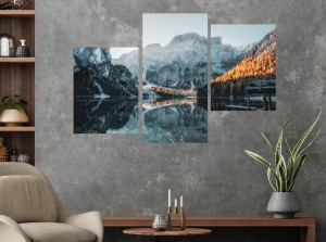 Obraz na płótnie Lustrzany pejzaż górskie jezioro CANVAS 