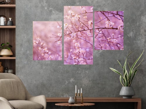 Obraz 3d DRZEWO KWIATY WIŚNI canvas na ścianę 