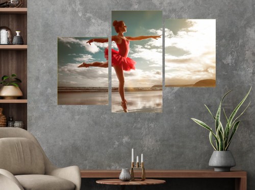 Obraz KOBIETA BALETNICA BALET MORZE canvas na płótnie 