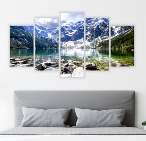 OBRAZ NA PŁÓTNIE TATRY GÓRY MORSKIE OKO tryptyk 5 częściowy