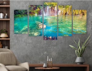 Obraz Chorwacja wodospad park 5-częściowy tryptyk