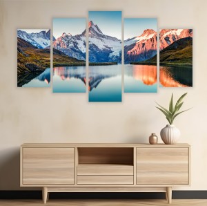 Obraz 5 częściowy tryptyk JEZIORO GÓRSKIE ALPY GÓRY 
