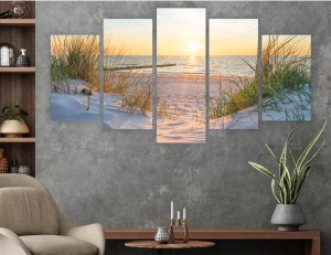 Obraz 5 części tryptyk Plaża Nad Bałtykiem wydmy morze 