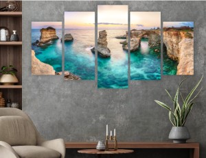 obraz 5 części tryptyk DO SALONU KLIF MORZE WIDOK 
