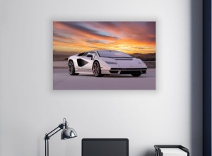 OBRAZ NA ŚCIANĘ SILVER LAMBORGHINI COUNTACH LPI 800-4
