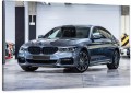 OBRAZ NA ŚCIANĘ SREBRNE METALICZNE BMW 520 XDRIVE
