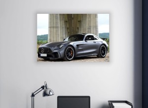 OBRAZ NA ŚCIANĘ CZARNY MATOWY MERCEDES-BENZ AMG GT R 