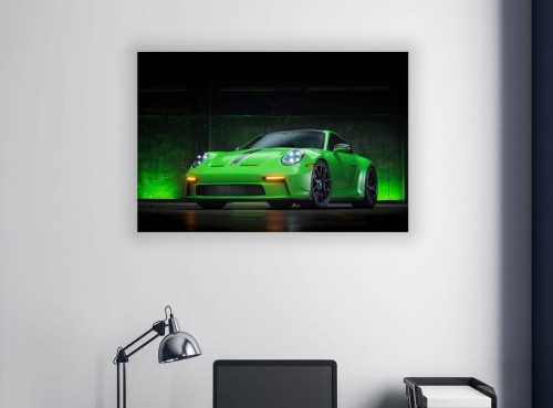 OBRAZ NA ŚCIANĘ GREEN RETRO PORSCHE 911 GT3