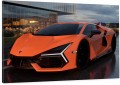 OBRAZ NA ŚCIANĘ ORANGE LAMBORGHINI REVUELTO AIRPORT ROAD