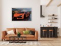 OBRAZ NA ŚCIANĘ ORANGE LAMBORGHINI REVUELTO AIRPORT ROAD