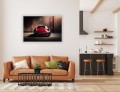 OBRAZ NA ŚCIANĘ RED RETRO PORSCHE 911 OLD GARAGE
