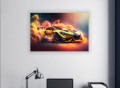 OBRAZ NA ŚCIANĘ YELLOW RACE CAR DRIFT