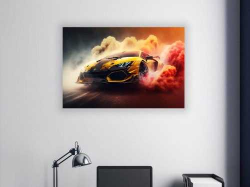 OBRAZ NA ŚCIANĘ TUNED LAMBORGHINI AVENTADOR BURNOUT
