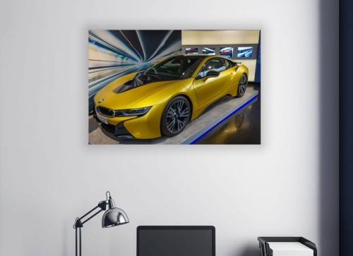 OBRAZ NA ŚCIANĘ GOLD BMW I8 DUBAI STYLE 