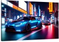 OBRAZ NA ŚCIANĘ NEON CITY NISSAN GT-R RACE