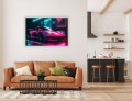 OBRAZ NA ŚCIANĘ PINK PORSCHE 911 IN DARK ALLEY 