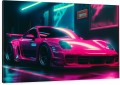 OBRAZ NA ŚCIANĘ PINK PORSCHE 911 IN DARK ALLEY 
