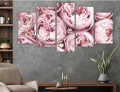 Obraz wieloczęściowy PEONIE PIWONIE KWWIATY RÓŻ 
