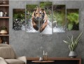 OBRAZ wieloczęściowy canvas TYGRYS W RZECE NATURA ZWIERZĘ 
