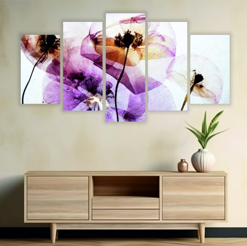 Obraz 5-części tryptyk suche maki nowoczesny canvas 