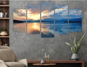 TRYPTYK zachód słońca nad morzem OBRAZ DO SALONU CANVAS NA PŁÓTNIE 