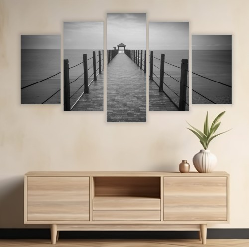 TRYPTYK 5 częściowy czarno biały MOST POMOST 