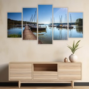 Tryptyk obraz 5 częściowy MAZURSKA PRZYSTAŃ 