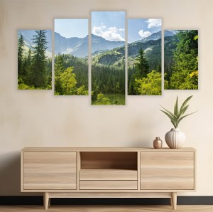 Obraz tryptyk na płótnie canvas DO SYPIALNI GÓRY ZIELEŃ