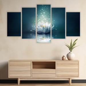 TRYPTYK 5 częściowy na ścianę MAGICZNY KWIAT LOTOSU 