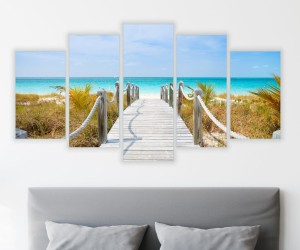 Obraz wieloczęściowy na płótnie WEJŚCIE NA PLAŻE MORZE 