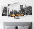 Obraz 5-części tryptyk New York street taxi 