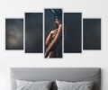Obraz wieloczęściowy do sypialni kobieta akt 5 częściowy tryptyk 