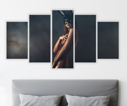 Obraz wieloczęściowy do sypialni kobieta akt 5 częściowy tryptyk 