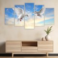 Obraz 5-części tryptyk DO SALONU GOŁĘBIE PTAKI 