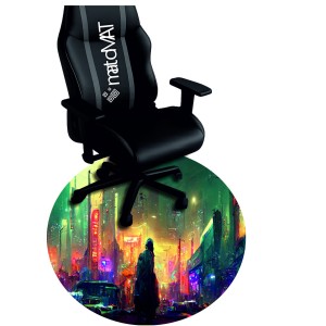 MATA OCHRONNA POD FOTEL OKRĄGŁA KOLOROWE NEONOWE MIASTO