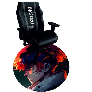 PODKŁADKA POD FOTEL OKRĄGŁA OCHRONNA RED HAIR ANIME BOY