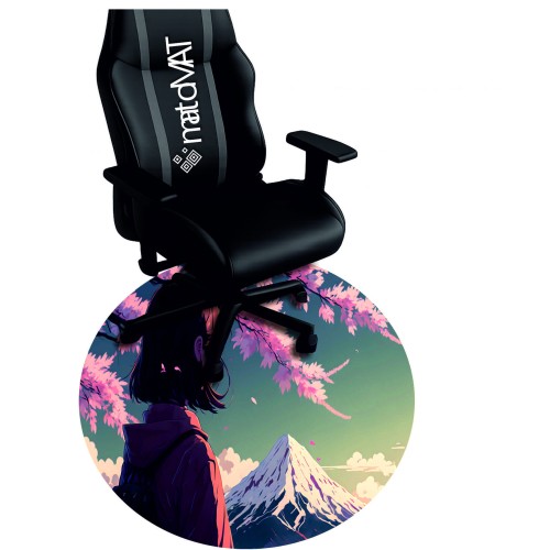OCHRONNA OKRĄGŁA PODKŁADKA POD FOTEL  ANIME GIRL SAKURA TREE