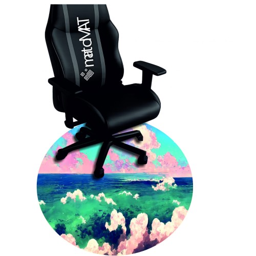 OCHRONNA PODKŁADKA POD FOTEL OKRĄGŁA WYBLAKŁE FALE OCEANU