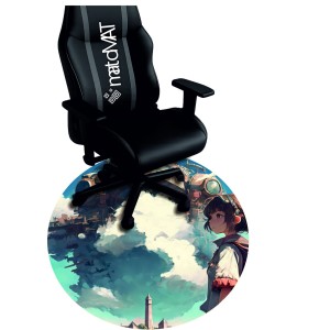 OKRĄGŁA MATA POD FOTEL OCHRONNA STEAMPUNK DZIEWCZYNA