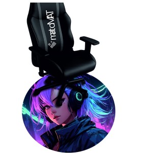 PODKŁADKA POD FOTEL OKRĄGŁA OCHRONNA SYNTHWAVE YOUNG GIRL