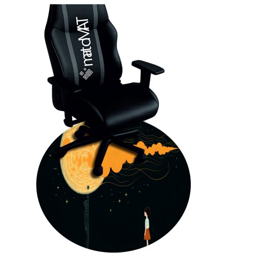 OCHRONNA PODKŁADKA POD FOTEL OKRĄGŁA ŻÓŁTA WEKTOROWA CHMURA